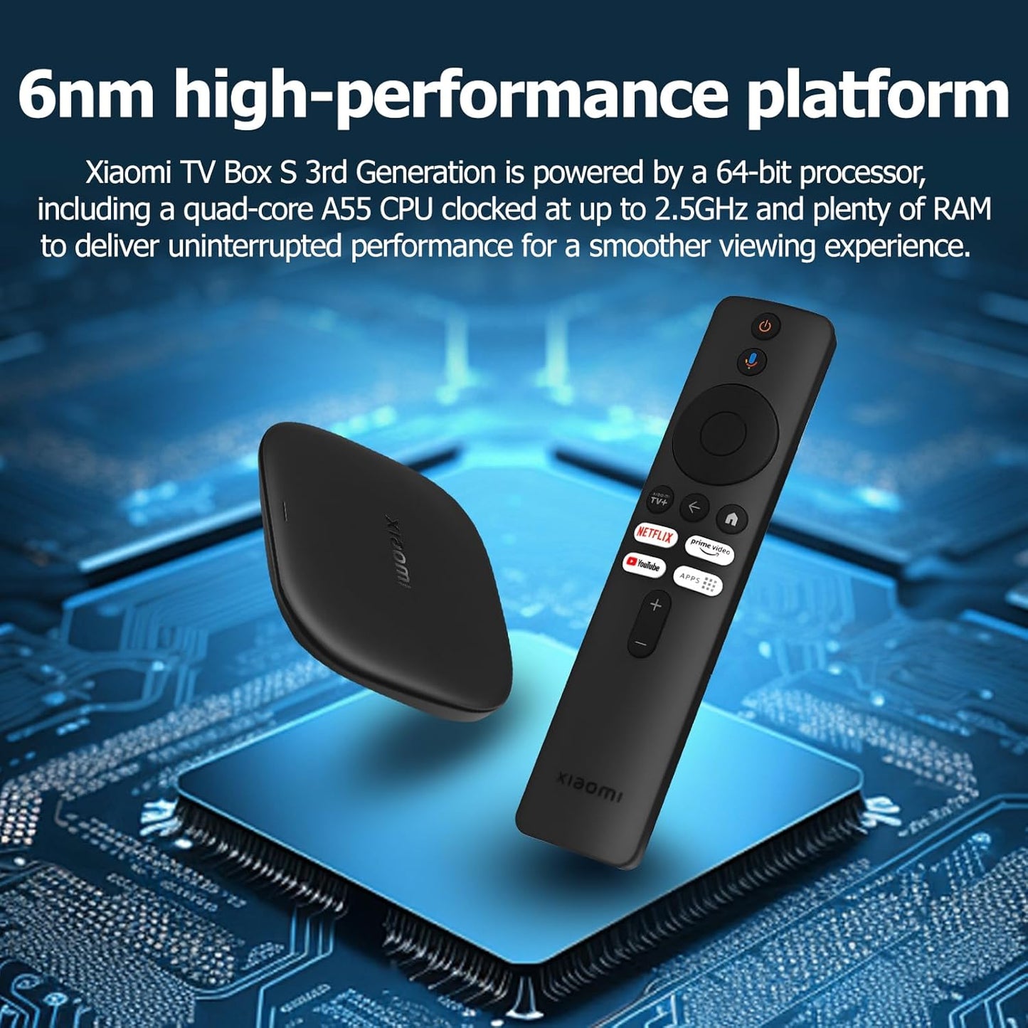 Xiaomi TV Box S 3rd Gen - 4K UHD, Google TV, 32GB Memory, Dolby Vision & Atmos, WiFi 6, HDMI 2.1, Fast Streaming, Compact and Powerful MProjectors.com