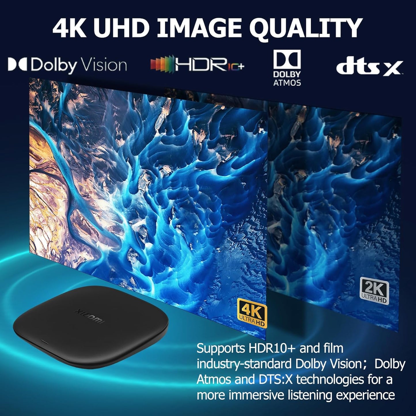 Xiaomi TV Box S 3rd Gen - 4K UHD, Google TV, 32GB Memory, Dolby Vision & Atmos, WiFi 6, HDMI 2.1, Fast Streaming, Compact and Powerful MProjectors.com