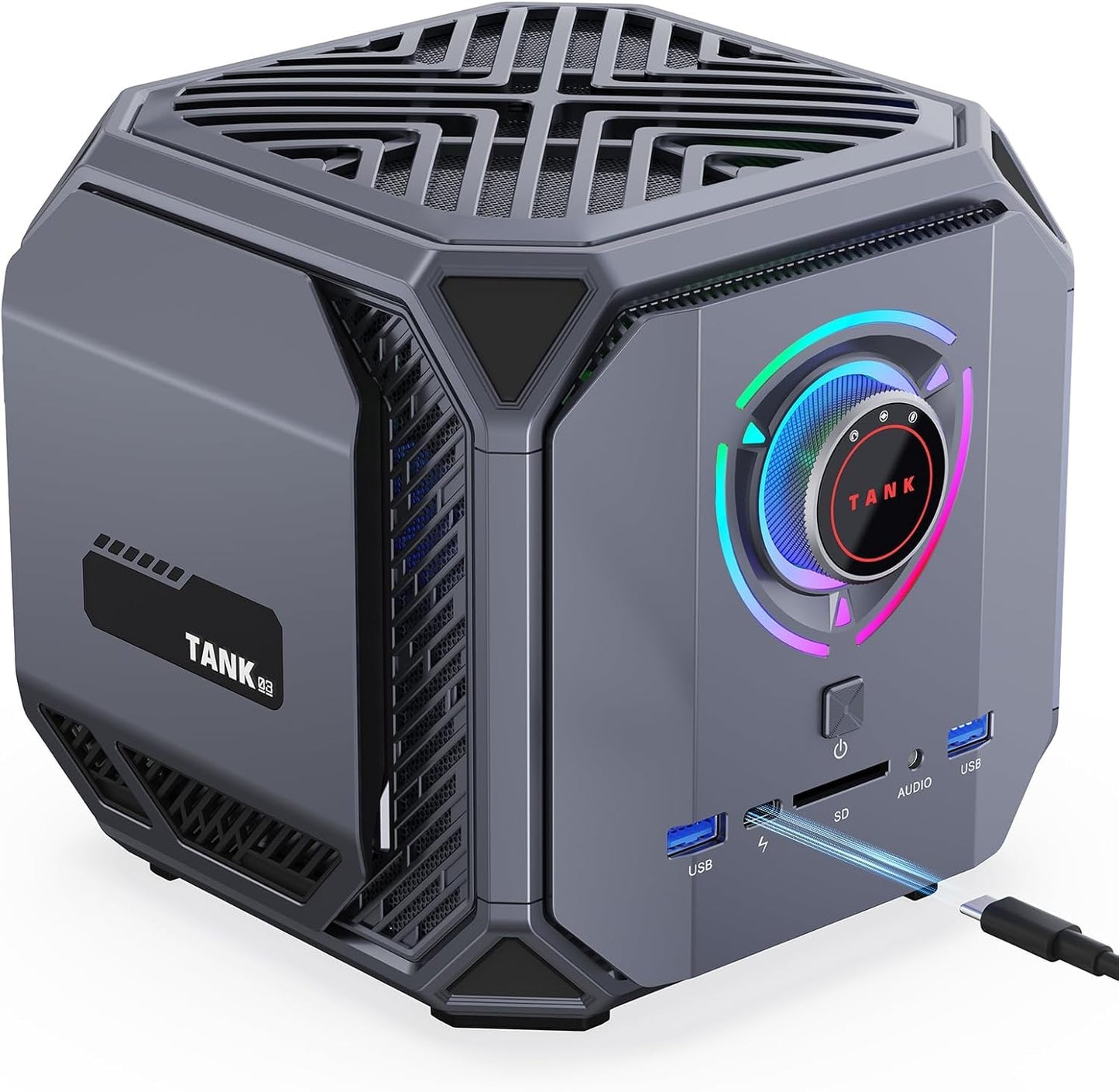 ACEMAGIC Tank03 Gaming PC, i9 12900H(14C/20T, up to 4.7GHz) Mini Desktop, RTX 4060, 32GB DDR5 & 1TB PCle3.0x4 SSD/8K 4-Screen/ WiFi6/ BT5.2/ DP1.4/ USB 4 Gaming Computer DIY - mprojectors.com