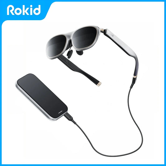 Rokid Max 2 Spatial AR Lite Glasses 300" Spatial Multi Screen 1920X1200 50°FoV Home Game Viewing Realtime Trans - mprojectors.com