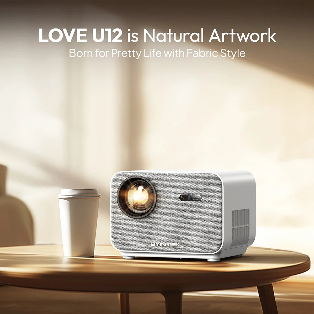 BYINTEK LOVE U12 Full HD 1080P Projector 4K 800 ANSI Android WiFi 6 Auto Focus Home Theater Projectors for Movie Meeting Video - Multimedia Projectors