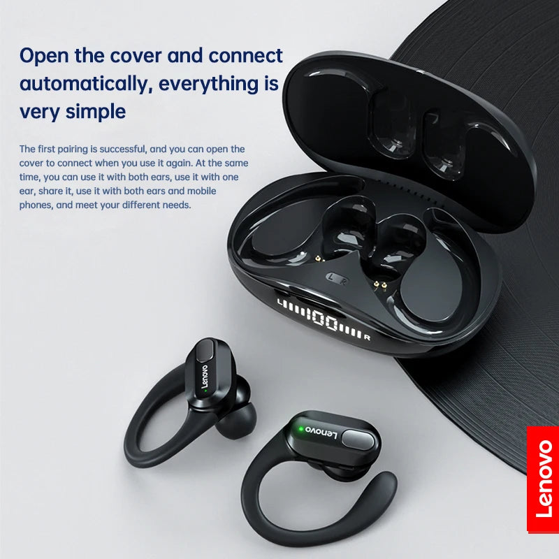 Lenovo ThinkPlus XT80 Sports Wireless Earphones with Mics, LED Power Display, Hifi Stereo Sound Bluetooth 5.3 TWS Headphones mprojectors.com
