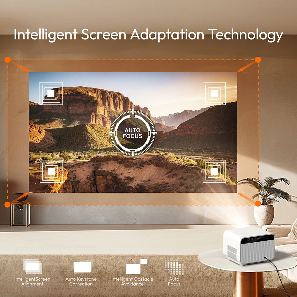 BYINTEK LOVE U12 Full HD 1080P Projector 4K 800 ANSI Android WiFi 6 Auto Focus Home Theater Projectors for Movie Meeting Video - Multimedia Projectors