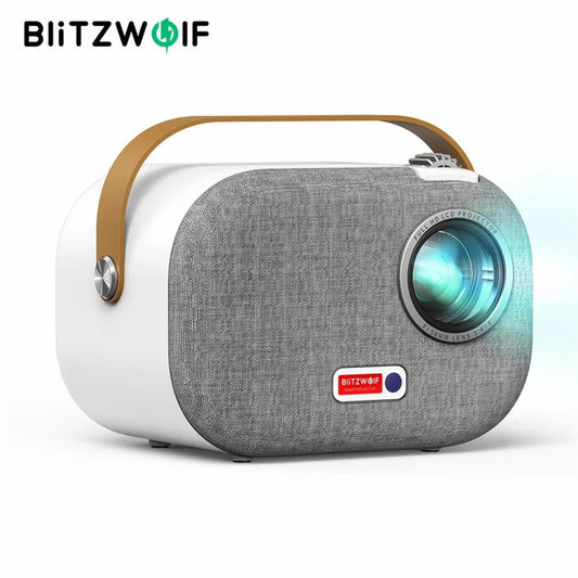 BlitzWolf V2 4k 1080p full hd mini projector Android 9.0 2.4G 5G wifi 200ANSI 4k video Home theater projectors with 3.5 inch LCD - Multimedia Projectors