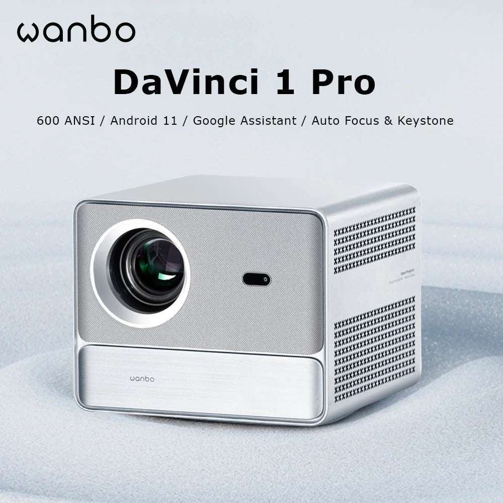 WANBO Davinci 1 Pro Native 1080P, 4K Support, 600 ANSI | Widevine L1 Certified | Google Assistant | Android 11.0 | Auto (Focus + Keystone + OA) | Dustproof | HDMI ARC | Chromecast