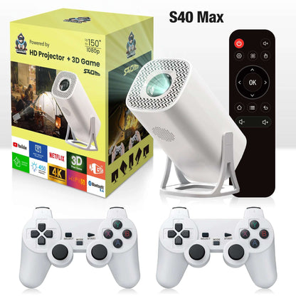 HONGTOP S40MAX Android 11 Gaming Projector 64GB TF Card Wireless Gaming Controller Dual WIFI 1280*720P Home Theater Portable Projector