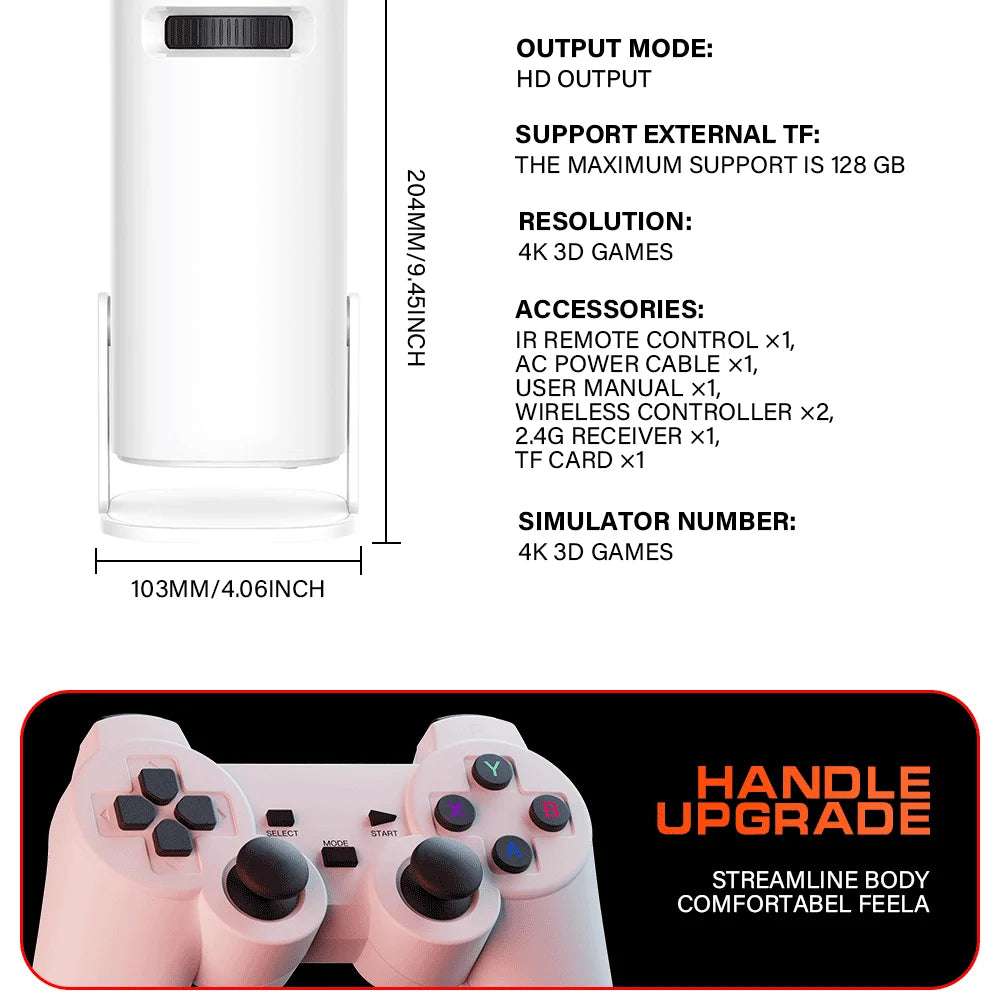 HONGTOP S40MAX Android 11 Gaming Projector 64GB TF Card Wireless Gaming Controller Dual WIFI 1280*720P Home Theater Portable Projector