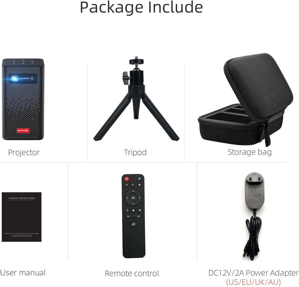 BYINTEK P20 3D 4K Cinema 1080P Smart Android Wifi LED DLP Home Theater Outdoor Portable Mini Projector with Battery - Multimedia Projectors
