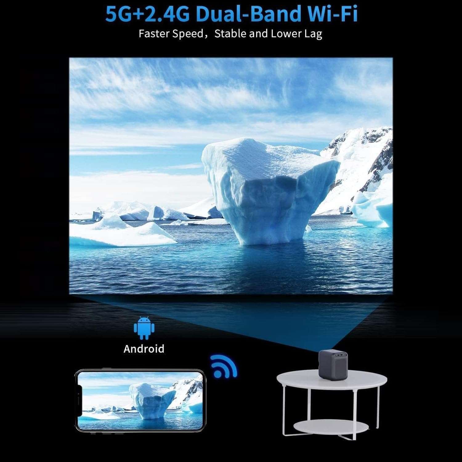 Wanbo TT Projector Netflix Certified 1080P Linux System Mini Projector, 650ANSI 4K Dolby Audio HDR10 Smart Home Theater Projetor