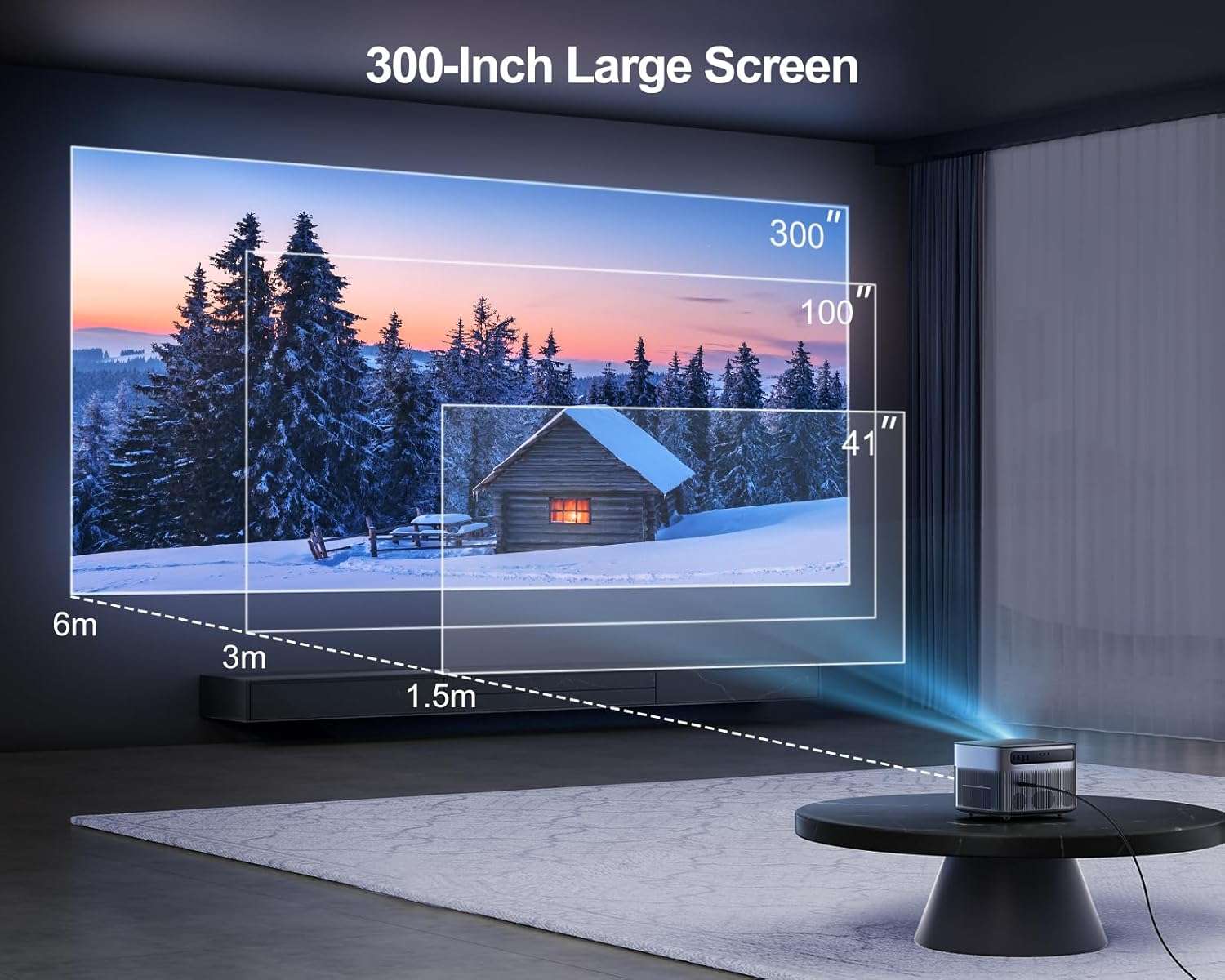 Wimius Projector Native 1080P Full HD 25000Lumens 4K Supported WIFI 6 Bluetooth Projector Autofocus Keystone Correction