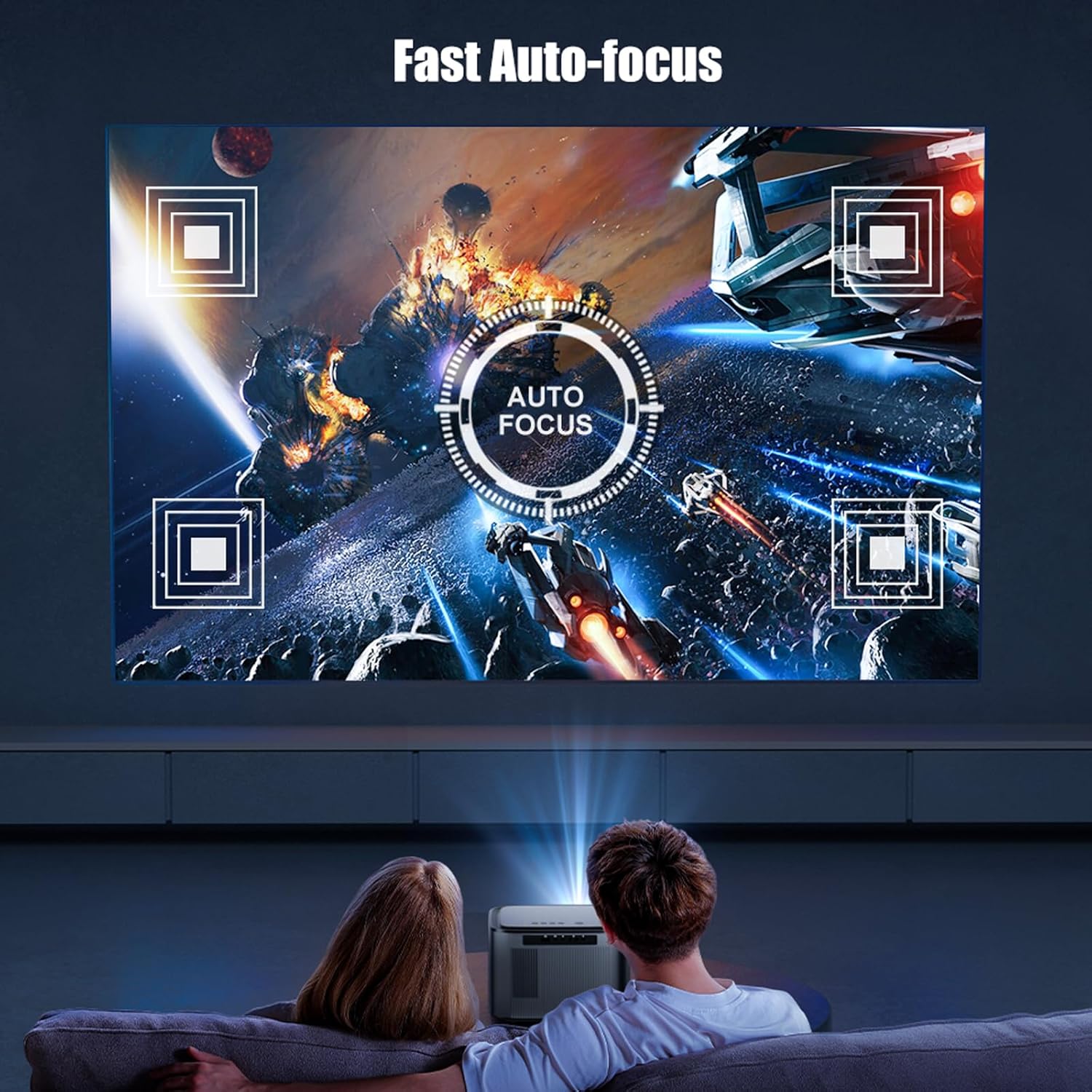 BYINTEK X25 Full HD Projector 1080P 4K Video 900Ansi  Auto Focus  WiFi Smart Android 9.0 LCD LED Video Home Theater Projectors - Multimedia Projectors