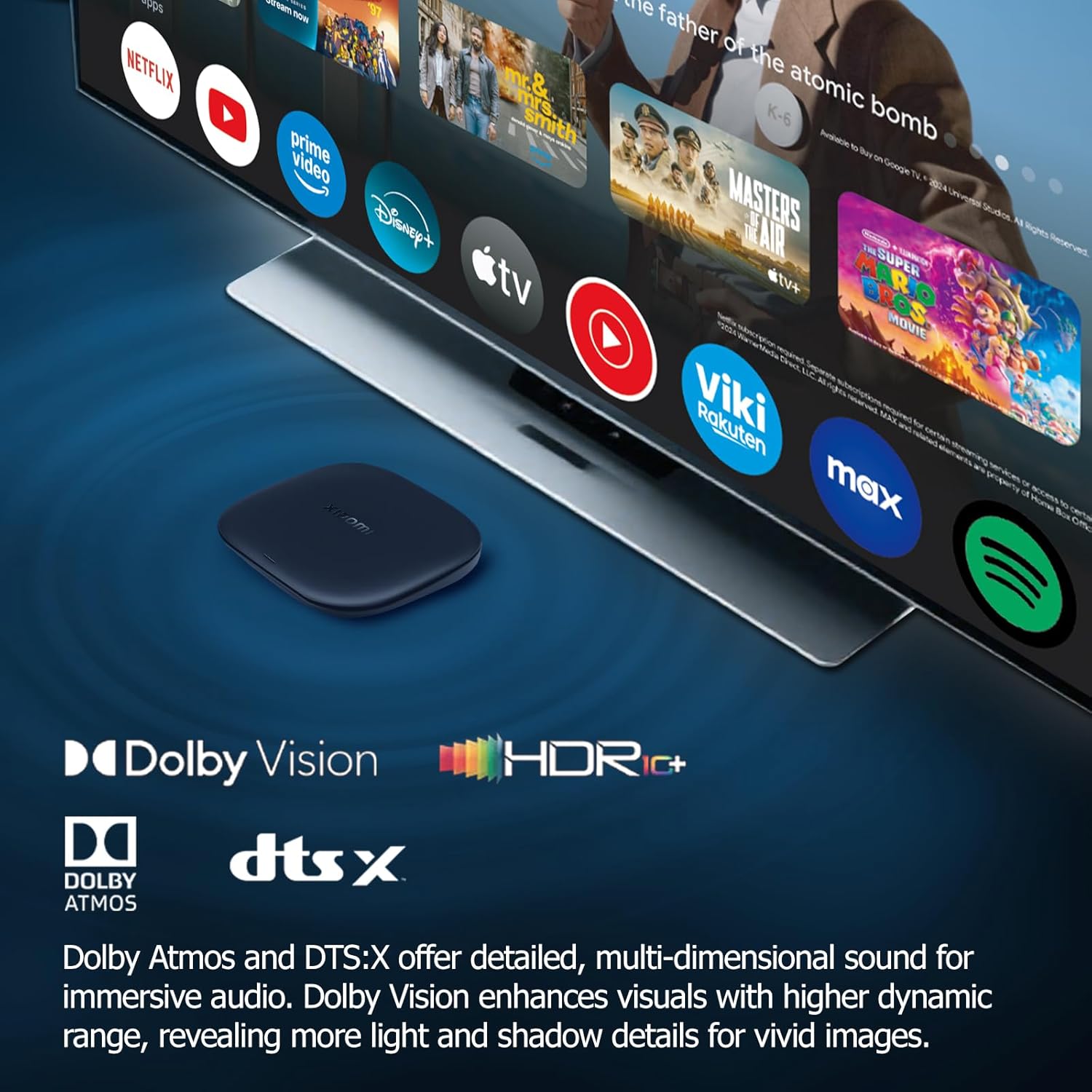 Xiaomi TV Box S 3rd Gen - 4K UHD, Google TV, 32GB Memory, Dolby Vision & Atmos, WiFi 6, HDMI 2.1, Fast Streaming, Compact and Powerful MProjectors.com
