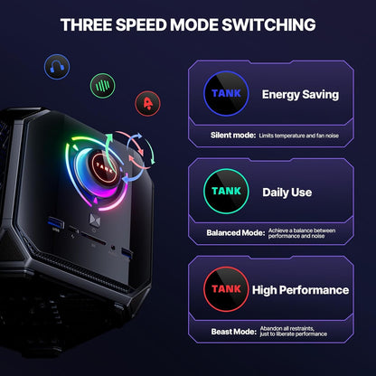 ACEMAGIC Tank03 Gaming PC, i9 12900H(14C/20T, up to 4.7GHz) Mini Desktop, RTX 4060, 32GB DDR5 & 1TB PCle3.0x4 SSD/8K 4-Screen/ WiFi6/ BT5.2/ DP1.4/ USB 4 Gaming Computer DIY - mprojectors.com