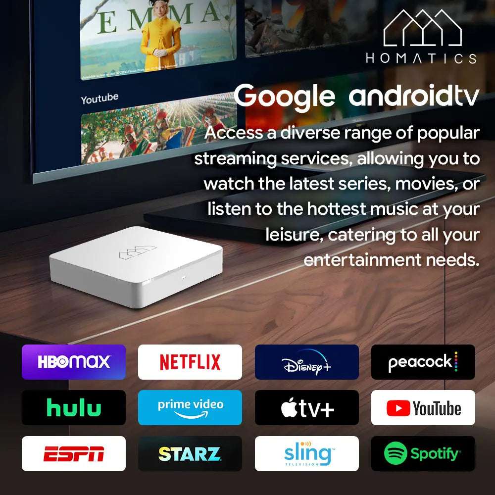 HOMATICS Box R Lite 4K TV Box Androidtv 12 Google & Netflix Certified Amlogic S905Y4 Wifi BT5.0 2GB 32GB Support Dolby Atmos