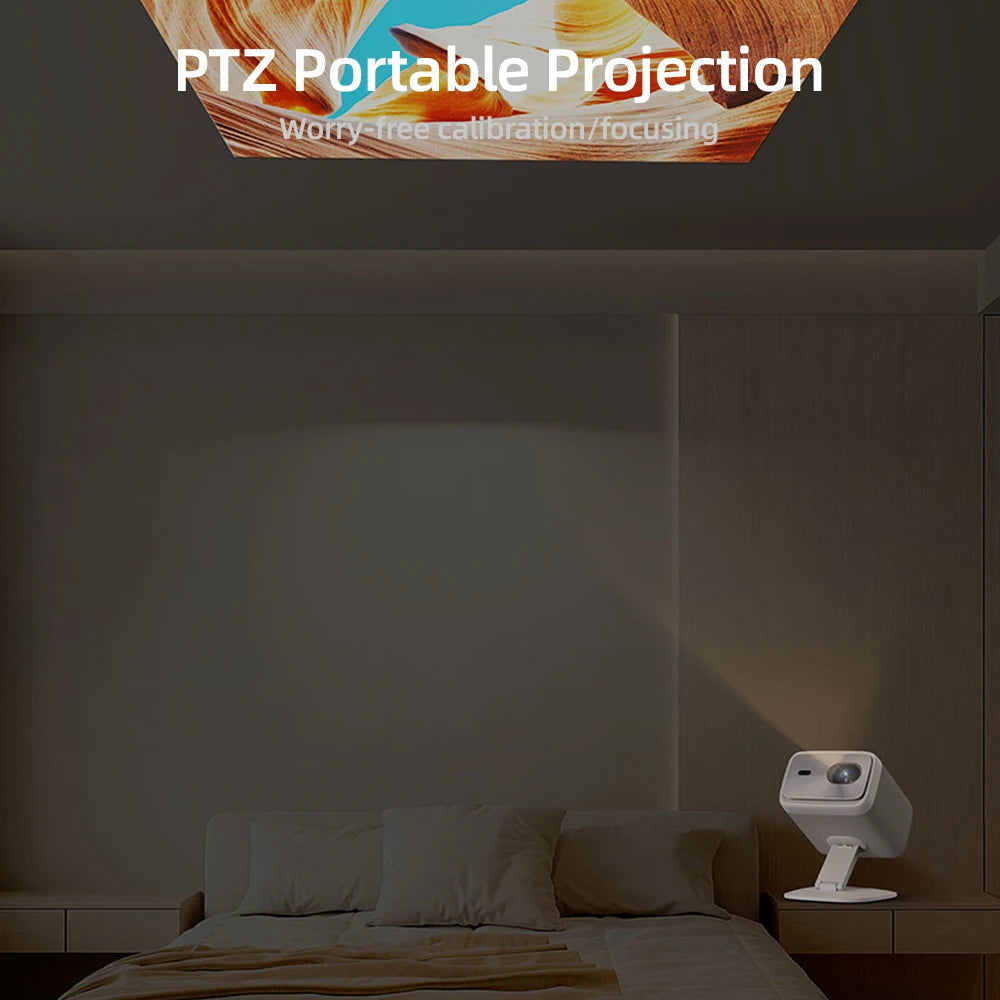 Lenovo Xiaoxin 100P Projector 850 ANSI Auto Focus Wifi6 Smart Home Theater 360 PTZ Support 4K HD Portable Projector mprojectors.com