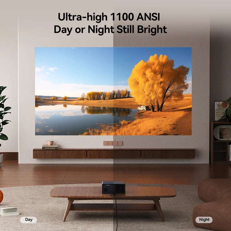 Wanbo X5 Pro 4K Projector with WiFi and Bluetooth, Home Outdoor Movie Projector, Auto Focus & Keystone, 26dB Low Noise, Native 1080P, Smart Projector with Netflix & Google Play