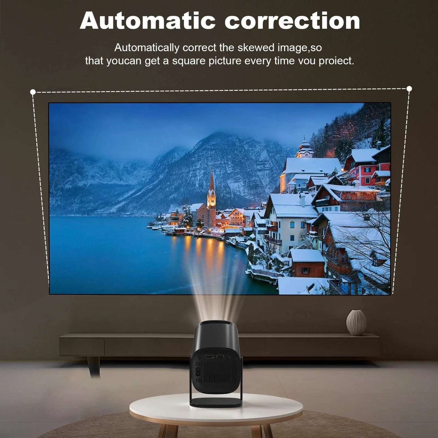 HONGTOP P30 Mini Projector Android 11 WiFi6 Support 4K 1080P Projector 2.4G&5G WiFi 1280*720P Smart Home Cinema Portable Projector