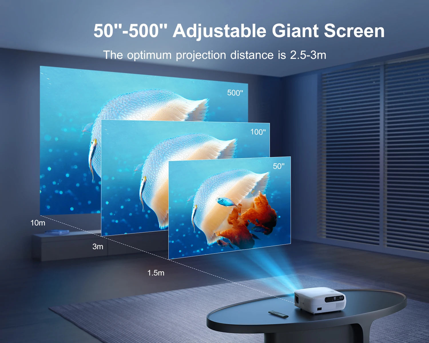 Wimius K7 5G WiFi Bluetooth Projector Full HD Native 1080P Support 4K Projectors 500 ANSI 6D Auto Keystone Home&Outdoor Video Projector - Multimedia Projectors