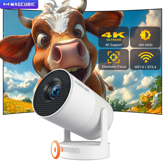 Magcubic HY300 UItra 4K Projector with Electronic Focus 720P 300ANSI Speaker Portable  Android11 BT5.4 180° flexible Home Outdoor