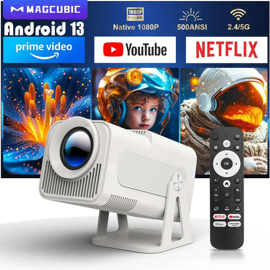 Magcubic HY320 NTV Netflix Officially Licensed Android 13  Mini Projector With Amlogic S950D4 1080P 500ANSI Dual WiFi BT5.2 Voice