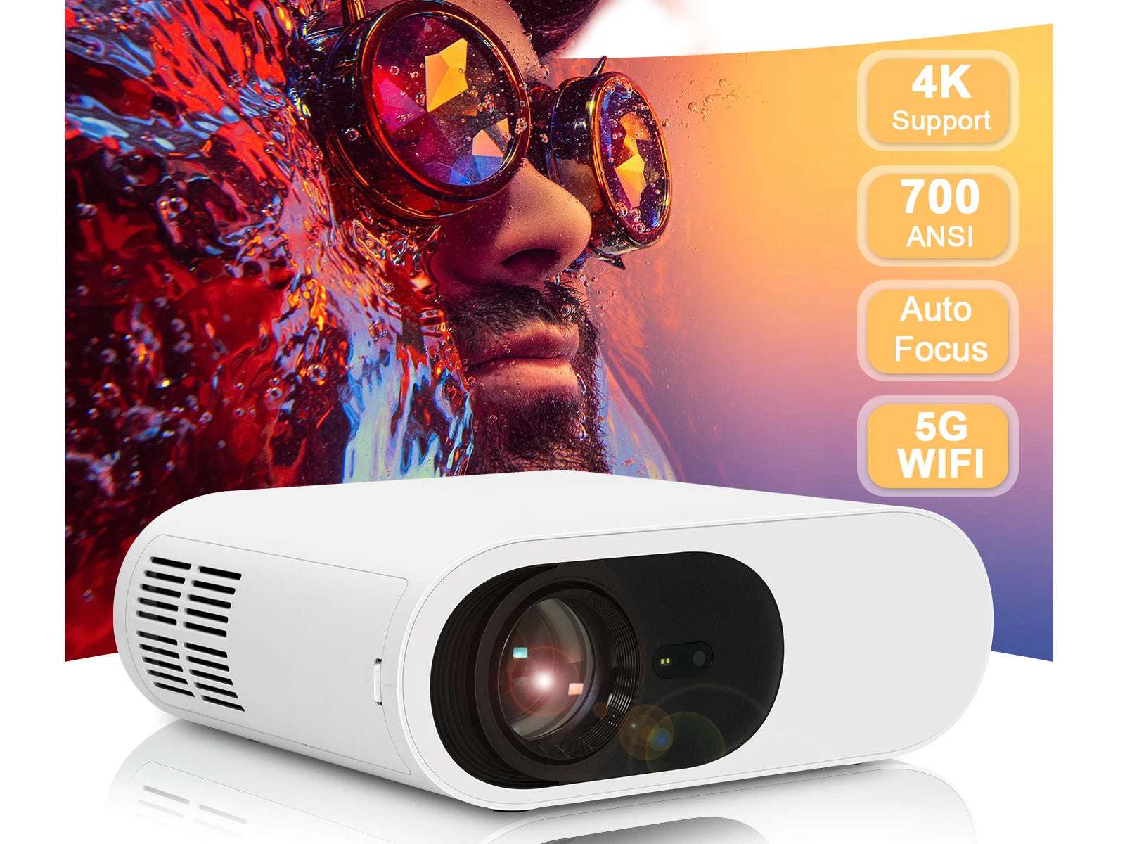 Magcubic L005 700ANSI Projector Android 10 4K 1080P 2.4/5G WiFi Google voice Assistant  Auto Focus BT5.0 Amlogic S905Y2 Home Projetor