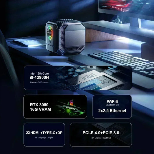 Chatreey TANK Mini PC Intel Core i9 12900H i7 12700H With Nvidia 4060 8G  3070 16G Gaming Desktop Computer PCIE 4.0 Wifi 6 BT5.0 - mprojectors.com