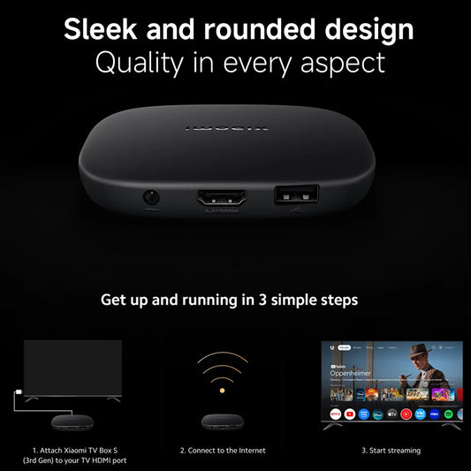 Xiaomi TV Box S 3rd Gen - 4K UHD, Google TV, 32GB Memory, Dolby Vision & Atmos, WiFi 6, HDMI 2.1, Fast Streaming, Compact and Powerful MProjectors.com
