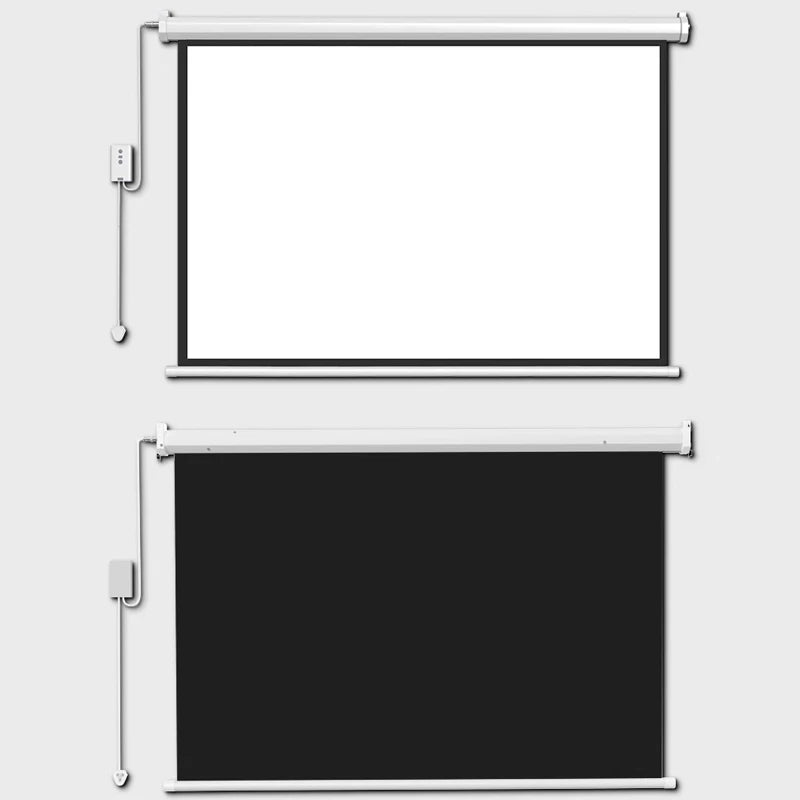 Remote Control HD Projection Screen 72inch 16:9 Wide View Motorized Projector Screens Fabric With For 3D HD Beamer Cinema Room - Multimedia Projectors