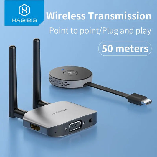 Hagibis Wireless HDMI Video Transmitter Receiver G6W Kits HDMI Extender Adapter TV Dongle 1080P for Monitor Projector Laptops - Multimedia Projectors