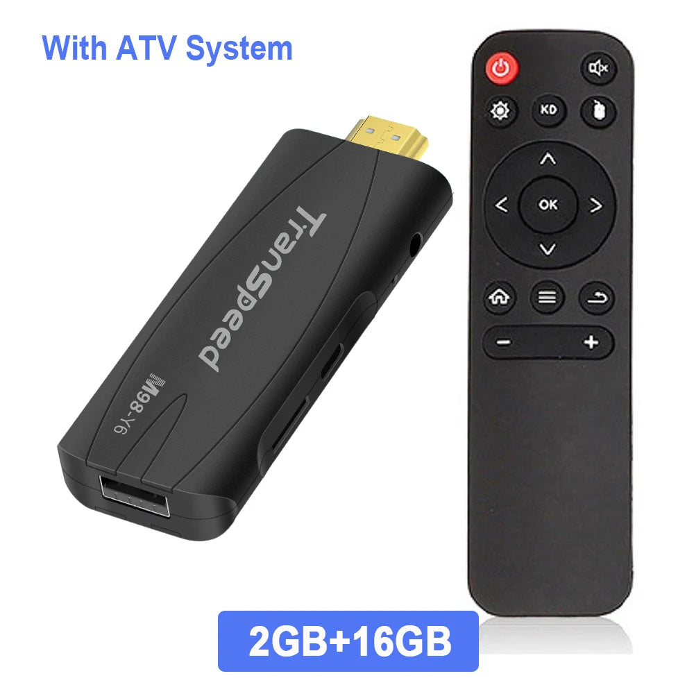 Transpeed TV Stick Android 13 ATV With TV App 4K 3D  2.4G&5G Voice Assistant Control Media Player TV Receiver Set Top Box - Multimedia Projectors