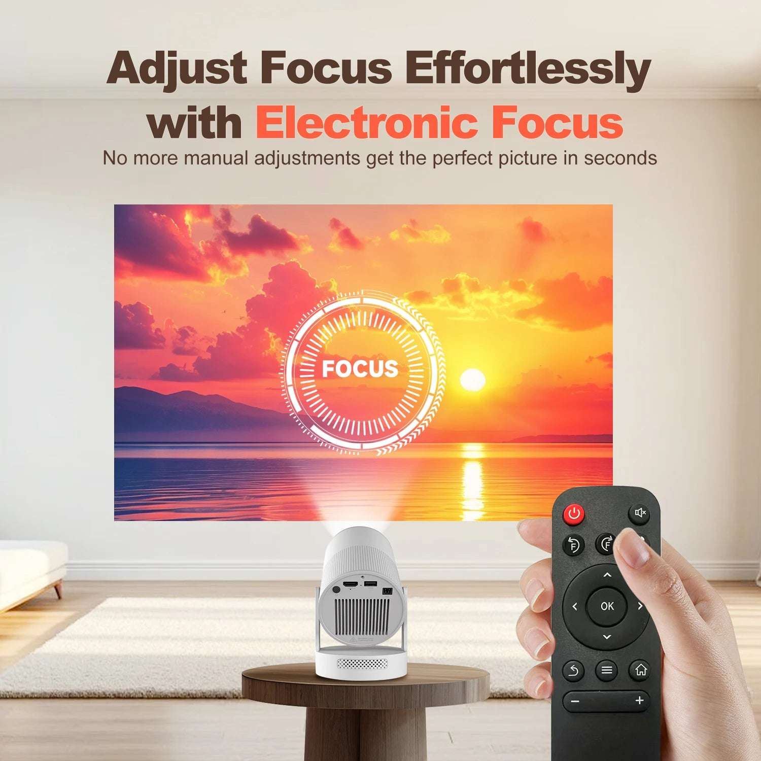 Magcubic HY300 UItra 4K Projector with Electronic Focus 720P 300ANSI Speaker Portable  Android11 BT5.4 180° flexible Home Outdoor