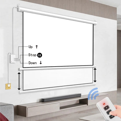 HD 100 Inch 16:9 Electric Screen For 3D LED DLP Laser Projector Motorized Projection Screens Curtain Wireless Remote Control - Multimedia Projectors