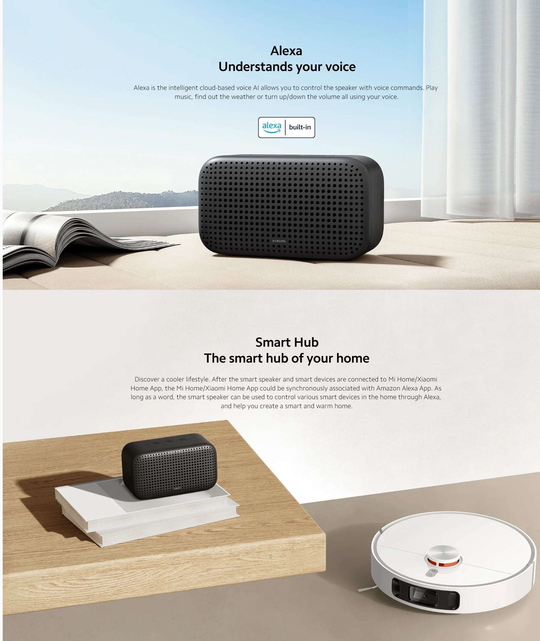 Xiaomi Smart Speaker Lite Bluetooth 5.1 Stereo Bass Mini Wireless Music Speaker For Outdoor Home and Party