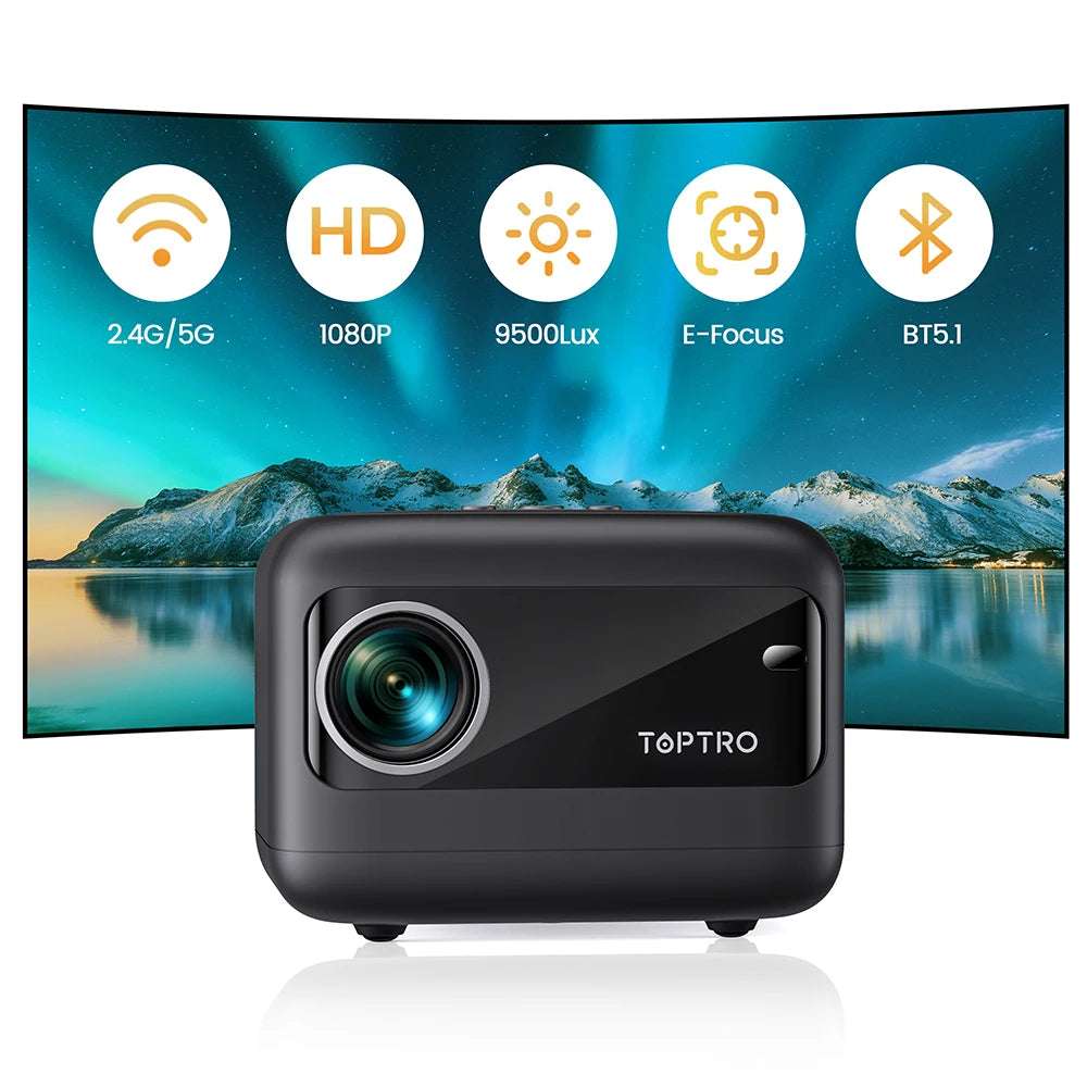 TOPTRO TR25 MINI Projector WiFi Bluetooth Projector 15000 Lumens Portable Projectors Support 1080p Video for Home Outdoor Cinema