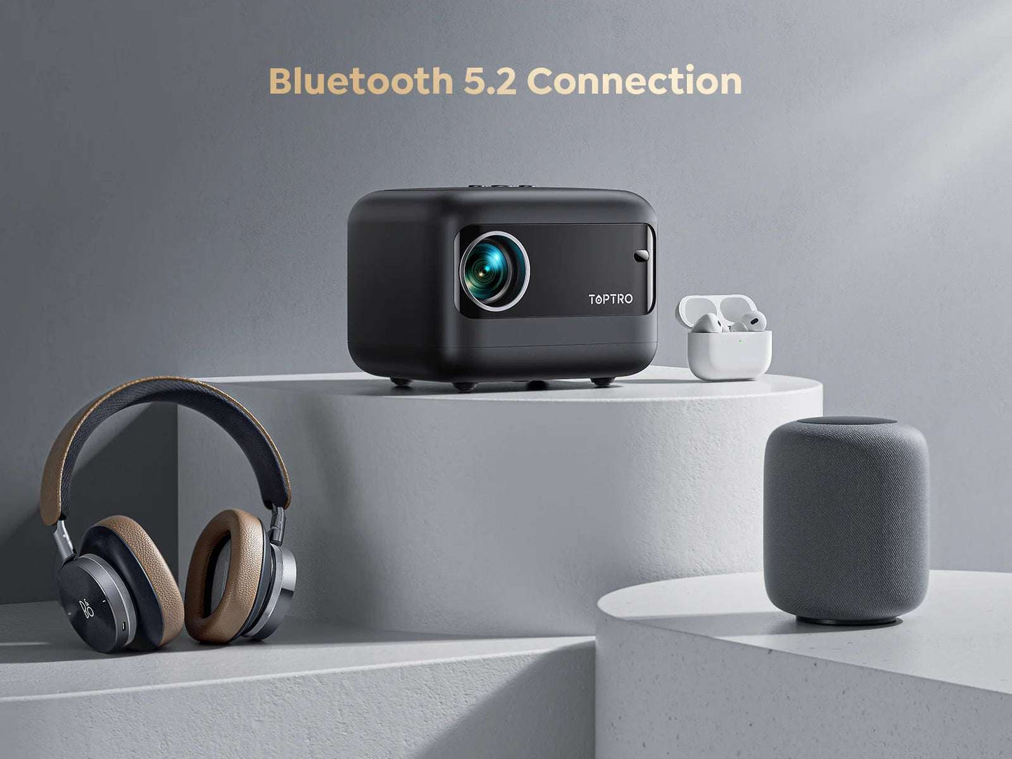 TOPTRO TR25 MINI Projector WiFi Bluetooth Projector 15000 Lumens Portable Projectors Support 1080p Video for Home Outdoor Cinema