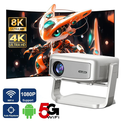 Salange P90 Android Projector 1080P Support 4K 350 ANSI Wifi6 BT5.0 Home Cinema Mini Video Beamer Portable - Multimedia Projectors
