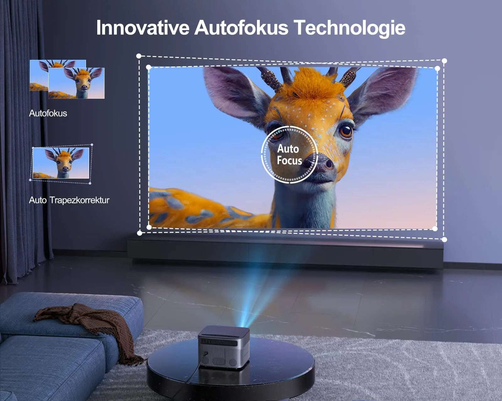 Wimius Projector Native 1080P Full HD 25000Lumens 4K Supported WIFI 6 Bluetooth Projector Autofocus Keystone Correction