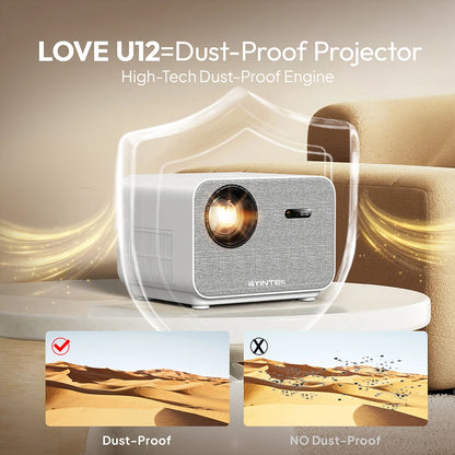 BYINTEK LOVE U12 Full HD 1080P Projector 4K 800 ANSI Android WiFi 6 Auto Focus Home Theater Projectors for Movie Meeting Video - Multimedia Projectors