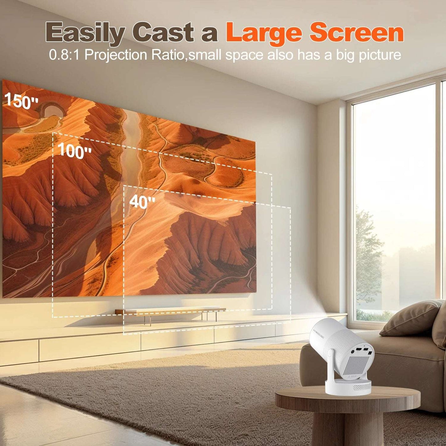 Magcubic HY300 UItra 4K Projector with Electronic Focus 720P 300ANSI Speaker Portable  Android11 BT5.4 180° flexible Home Outdoor
