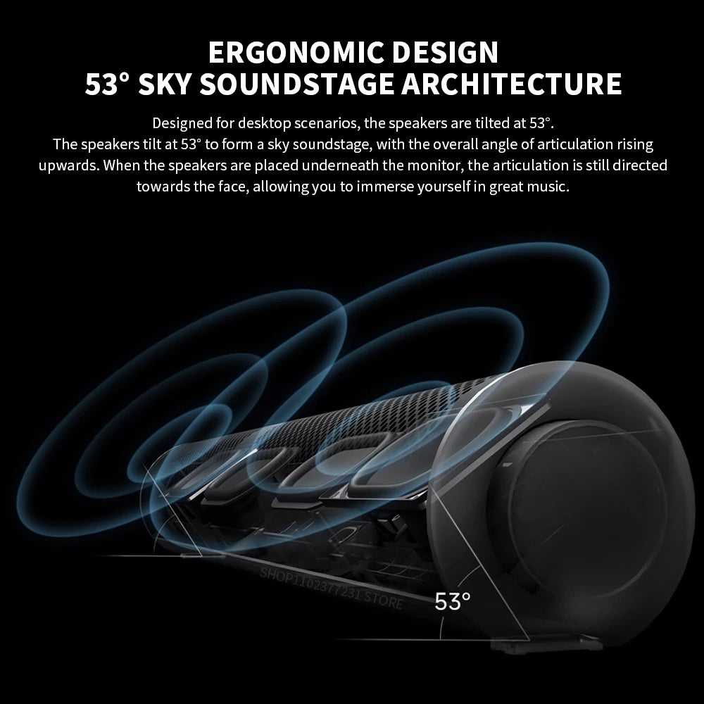 XIAOMI Redmi Desktop Speaker Four-Unit Two-Channel Stereo RGB Ambient Light Bluetooth 5.0 Built-in Microphone Knob Control - Multimedia Projectors