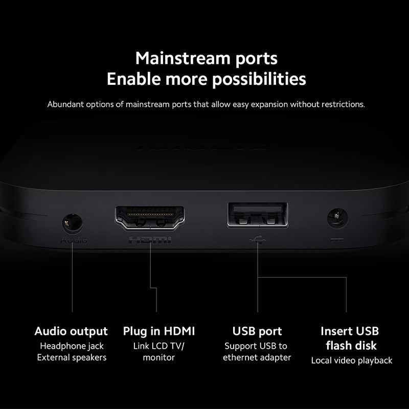 Global Version Xiaomi Mi TV Box S 2nd Gen 4K Ultra HD BT5.2 2GB 8GB Dolby Vision HDR10+ Google Assistant Smart Mi Box S Player - Multimedia Projectors