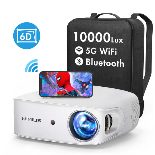 Wimius K7 5G WiFi Bluetooth Projector Full HD Native 1080P Support 4K Projectors 500 ANSI 6D Auto Keystone Home&Outdoor Video Projector - Multimedia Projectors