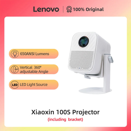 Lenovo Xiaoxin 100S Projector 650 ANSI Auto Focus Wifi6 Portable Projector 360 PTZ Support 4K HD Smart Home Theater projectors.com