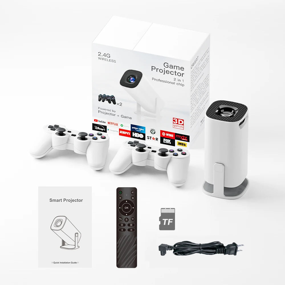 HONGTOP P30MAX  Android 11 Gaming Projector 64GB TF Card Wireless Gaming Controller Dual WIFI 1280*720P Home Theater Portable Projector - Multimedia Projectors
