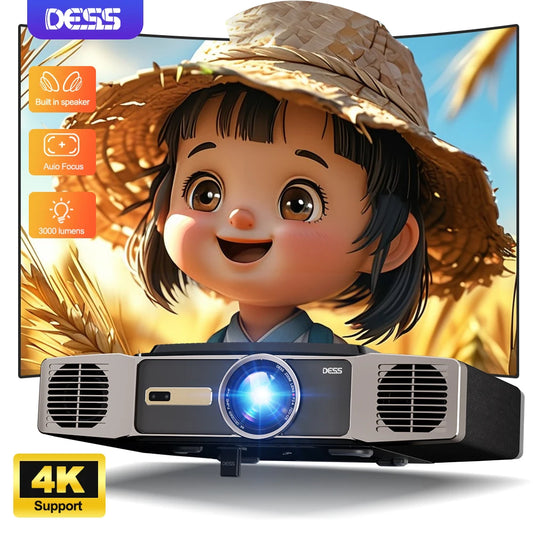 DESS C5 Enterprise Projector 4k Portable UHD Wifi 6 3000 Lumens Android Projector Auto Focus Home Theater Android TV Projectors