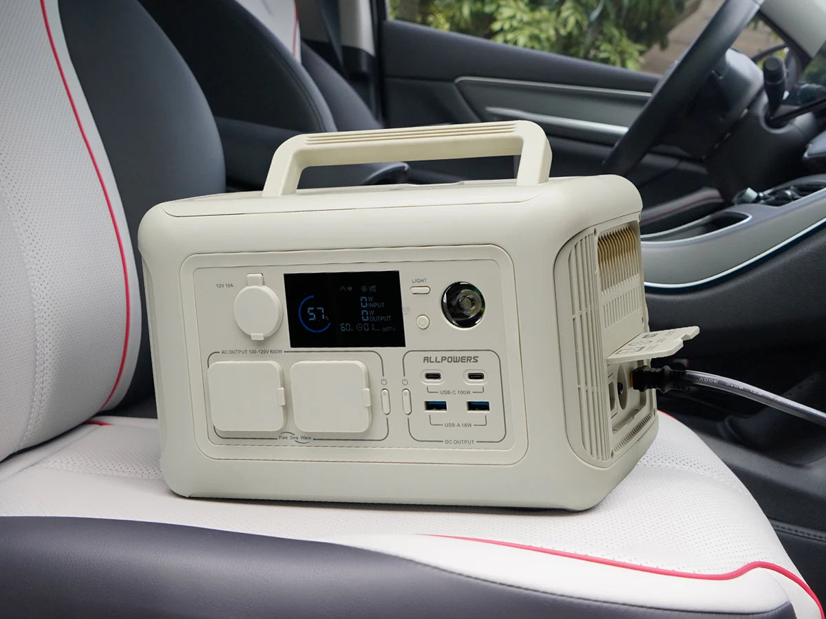 ALLPOWERS Portable Power Station with Portable Solar Panel（Included）,Pure Sine Wave 299Wh Outdoor Solar Generator Camping UPS - Multimedia Projectors