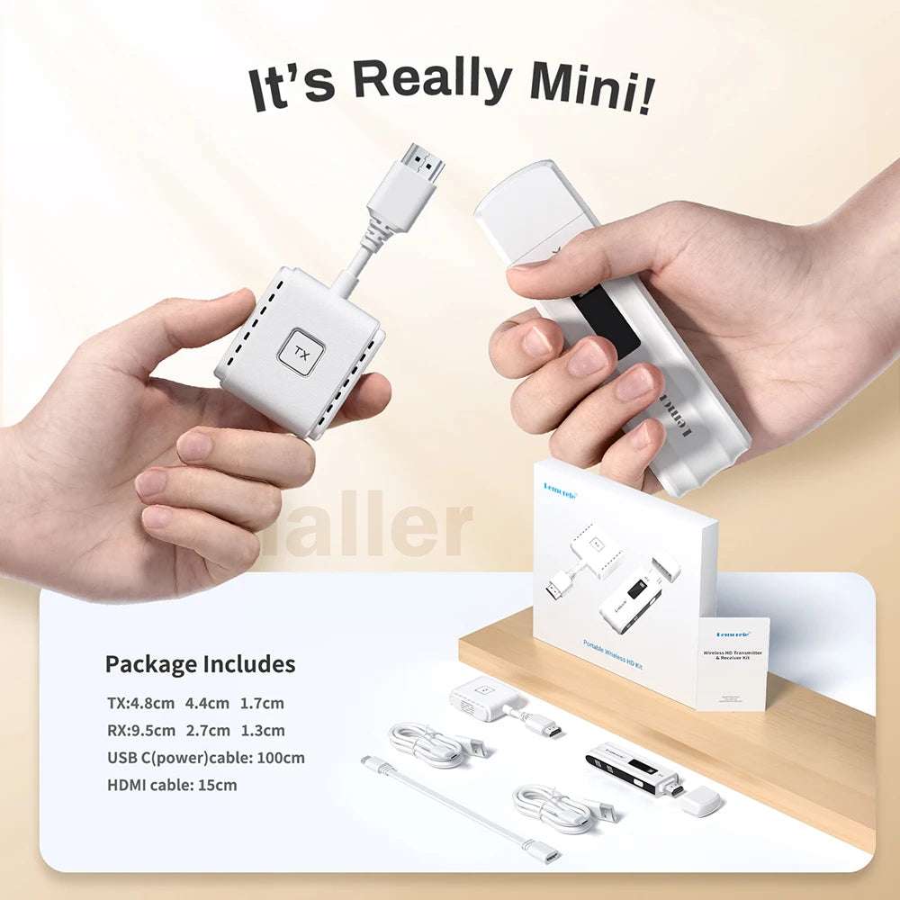 Lemorele Wireless HDMI Video Transmitter and Receiver Extender Kit Display Adapter Dongle for TV Monitor Projector Switch PC