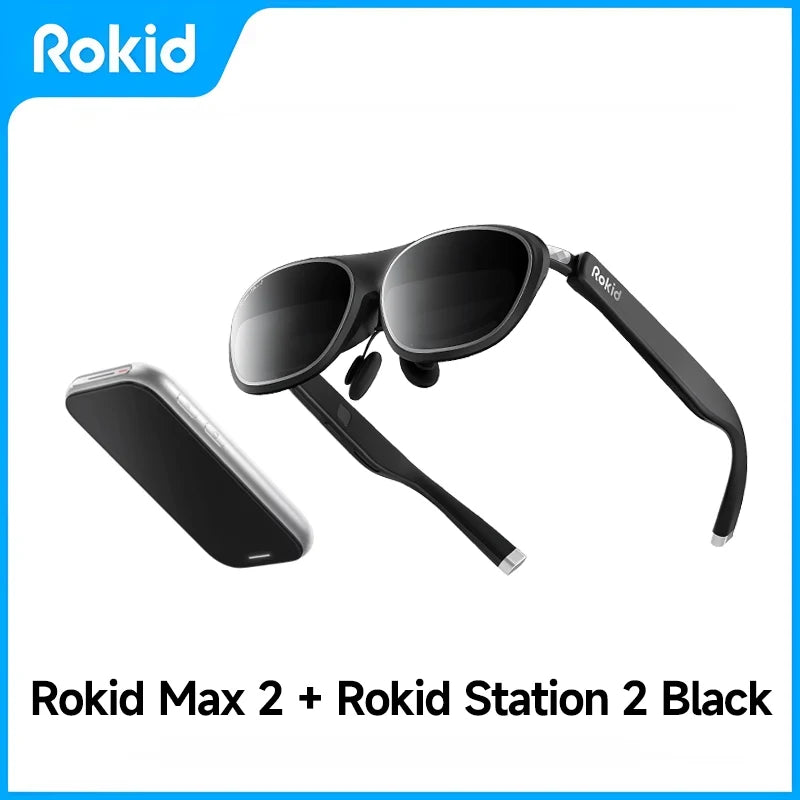 Rokid Max 2 Spatial AR Lite Glasses 300" Spatial Multi Screen 1920X1200 50°FoV Home Game Viewing Realtime Trans - mprojectors.com