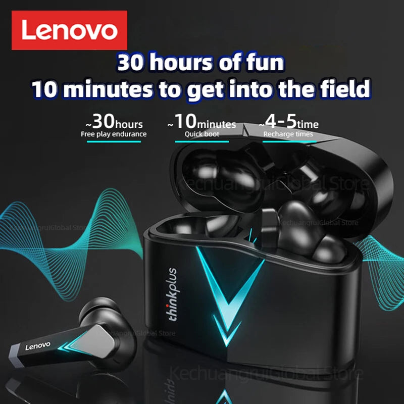 Lenovo thinkplus LP6 TWS Gaming Earbuds Noice Cancelling Wireless Earphone HIFI Music Bluetooth Headphones with Dual Mode Headset - Multimedia Projectors
