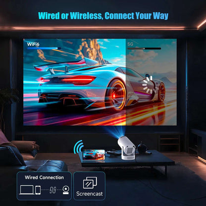 Magcubic HY300 Pro + Projector 4K Full HD 720P Built in Speaker 290ANSI Mini Android 11 WiFi BT5.4 Projector for Outdoor Meeting